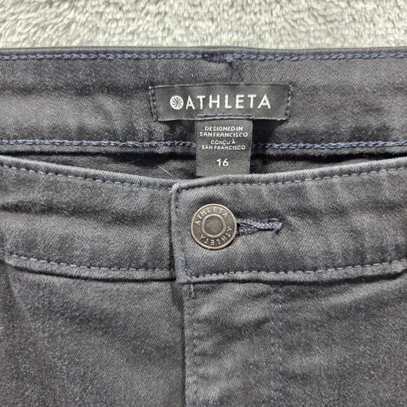 Athleta Jeans Womens 16 Straight Leg Ankle Black Sculptek Denim - Picture 3 of 11